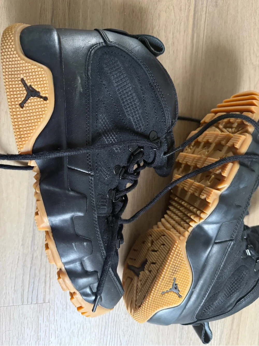Nike Black and Gum High-Top Basketball Shoes